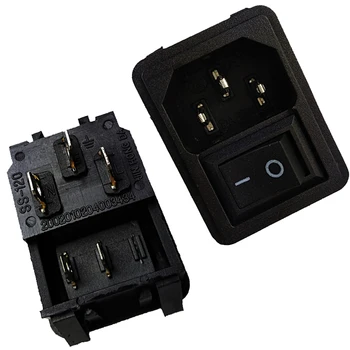 Elektrickej zásuvke zástrčku IEC320 C14 Prívod elektrickej zásuvky Zásuvky AC 250V 10A 2 Kolík čiernej farby NA VYPNUTIE napájania zásuvka