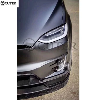 Model X Uhlíkových Vlákien Predný nárazník pery zadný nárazník difúzor strane sukne zadný spojler Pre Tesla MODEL X Revozport štýl