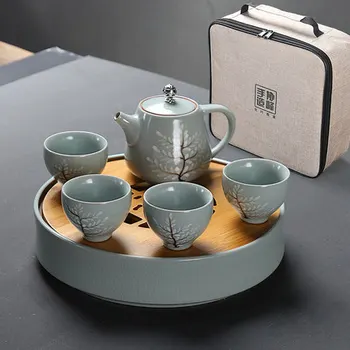 Ru kung fu čaj nastaviť Ru Ci cestovné čajových šálok office home keramické čaju zásobník
