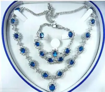 Šperky Ženy Nastaviť modrým Zirkónom Náhrdelníky Náušnice Prsteň Náramok>pozlátené hodinky veľkoobchod Quartz stone CZ kryštálmi