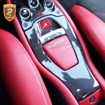 HOT PREDAJ Suché Uhlíkových Vlákien Auto Opierke Úložný Centrálny Ovládací Panel Konzoly Kryt Prevodovky Panel Pre Ferrari-458 ITALIA 2011-