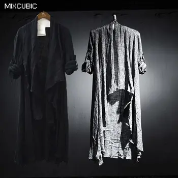MIXCUBIC nová jar, Jeseň Britský štýl elegantné Kostýmy bielizeň, košele mužov black Dlhej časti príležitostné voľné bielizeň, košele pre mužov