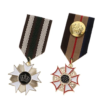 2 ks Prúžok Textílie Medaila Odznak Brošňa Pin Ženy Mens Kostým Jednotné Ozdoby Epaulet Odznak na Maškarný Kostým Strany