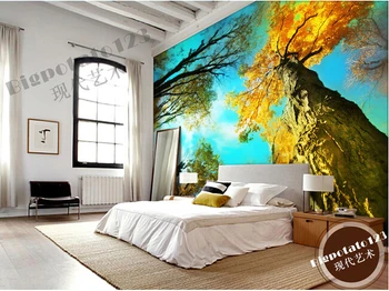 Vlastné 3D maľby,krásne veľké stromy prírodné abstraktných de parede,obývacia izba gauč TV na stenu deti, spálne, pozadie, wallpaper