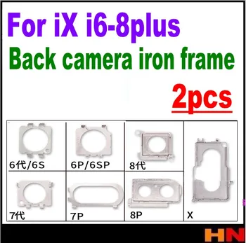 2 ks Pre iphone X 6 7 8 6p plus zadná kamera Zadná kamera železa rám rám