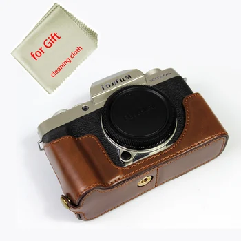 Prenosné PU kožené puzdro brašna Pre Fujifilm X-T200 XT200 Fotoaparát Pol kryt Tela Spodnej časti Plášťa
