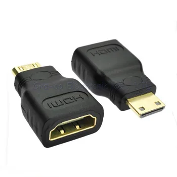 100ks/veľa zlatenie Mini HDMI C Samec na HDMI žena adaptér Fotoaparátu Tablet PC HDMI Konektor