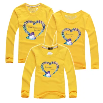 Nové 2018 Rodiny Zodpovedajúce Oblečenie T-shirt Jar Jeseň 100 Bavlna Rodiny Vzhľad Kostýmy Mama Otec Deti Tričká Dlhý Rukáv