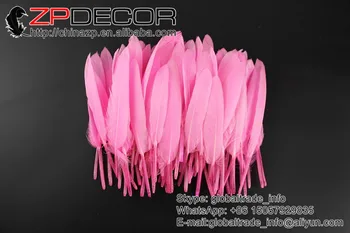 ZPDECOR 100 ks/lot 10-15 cm(4-6inch) Ručné Vyberte Veľkoobchod Kačica Cochettes Voľné Perie (Bulk) Ružová