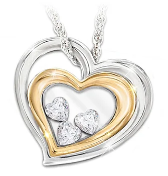 Nové Módne Luxusné Večný Srdce, Zirkón Náhrdelník s Príveskom, Nevesta Romantickú Svadbu Zapojenie Kúzlo Šperky Valentína Darček
