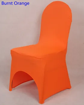 Farba Burnt Orange Lycra Stoličky Kryt Pre Svadobné Dekorácie Banquet Spandex Stoličky Kryt Veľkoobchod Jedálenské Stoličky Arch Predné Otvorené