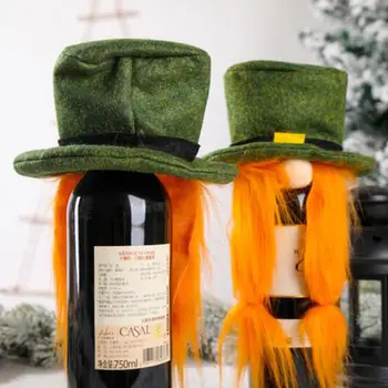 2 ks Vianočné Gnome Anonymný Bábika Šampanské Fľaša Červeného Vína Kryt Dekorácie