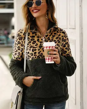 Horúce výbuchu modely 2020 jesenné a zimné nové dlhým rukávom bežné fashion street leopard Hoodies