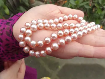 Krásne AAA 10-11 mm south sea kolo fialová perlový náhrdelník 18
