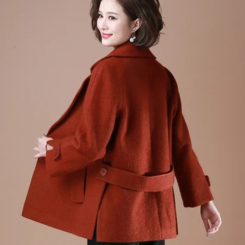 Vlnené Kabát na Jeseň 2020 Nové Maminku Oblečenie, Ženy Stredného Veku Veľké Veľkosti 4xl Windbreaker Uprostred Starších krátke Voľné top Cardigan