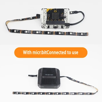 Najnovšie RGB Svetelný Pás/Arduino Microbit je vhodný pre programovateľné / 0.5 m dlhá, s lepidlo