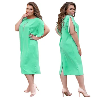 7XL Plus Veľkosť Šaty dámske Pekný Nadrozmerné Elegantné Šaty Letné Krátke Pearl Rukáv Midi Ceruzka Šaty Veľkosť Strany Vestidos