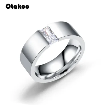Otakoo Nehrdzavejúcej Ocele, Prstene Hladké, Jednoduché Svadobné Páry Prstene pre ženy, muža, Darček kvalitný prsteň, šperky pre zapojenie sa