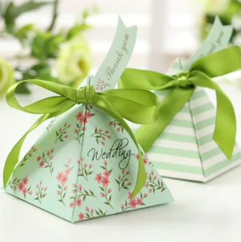 100ks Európskej krásna modrá / zelená / ružová / ruže Kvetinový Kvetinové Svadobné Prospech Candy Boxy package Strany Darčeky Box