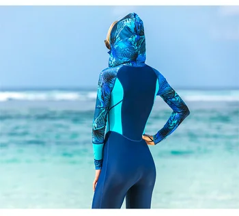 Pin ženy Wetsuits Jeden Kus Potápačský Oblek Dlhý Rukáv, Plavky, opaľovací Krém Spearfishing Surfovať Nosenie Ženských obleku Triatlone