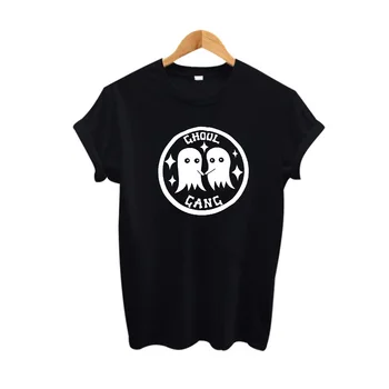 Vlkolak Gang Zábavné Tričká Harajuku Hip Hop Štýl Grafiky Tees Ženy Lumbálna Čierne Bavlnené tričko Topy Street Punk Ženy Oblečenie