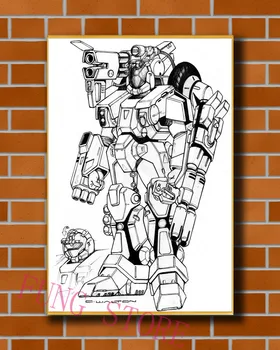 K037 Sci-Fi Mech Warrior Robot Monster Originality Vlastné Hodváb Plagát Domov Deco Wall Art Vianočný Darček