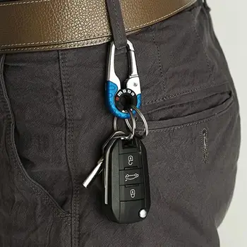 Nové Módne Auto Keychain Mužov A Dámy z Nehrdzavejúcej Ocele Tlačidlo Kovový Závesný Krúžok Kľúč Držiak Na Párty Darček Reťazca Tlačidlo Pás O4E3