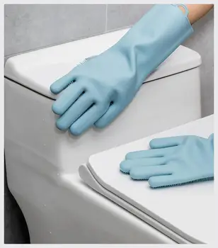 Xiao silikónové rukavice pre domácnosť odolné magic umývanie riadu umývanie riadu čistenie rukavice