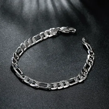 Strieborné pozlátené náramok pre ženy, mužov Milovníkov Unisex strieborné Šperky Výročie Preháňania Hot Predaj