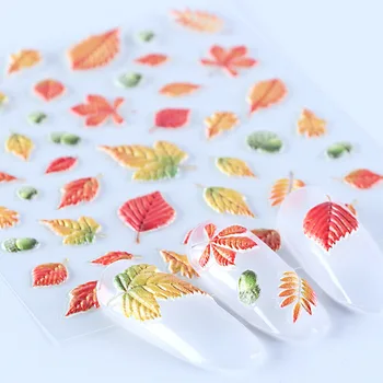 1pcs 3D Kvety na Nechty, Nálepky, Lepiace Obtlačky Biela Jednoduché Šperky Kvetinový Leaf Jazdcov Tetovanie Zábaly Nail Art Dekorácie