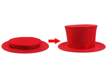 Červená Skladací Cylinder Jar Magické Triky, Nachádzajúce/Miznúce Objekty Klobúk Fáze Príslušenstvo Trik Elementary Meditation Komédia