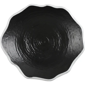 Čierny matný keramický tanier 8 palcový 10-palcový domáce jedlo, Nepravidelný styling osobnosti retro reštaurácia hotela riad nastaviť doska