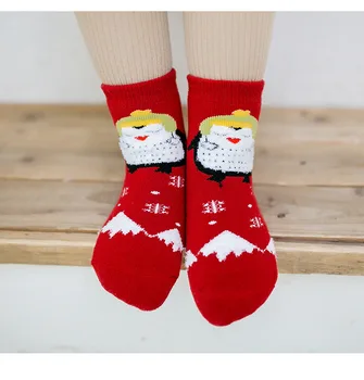 3Pairs / Veľa jesenné a zimné detské bavlnené ponožky hrubé froté ponožky teplé plus velvet baby detské ponožky Vianočné ponožky