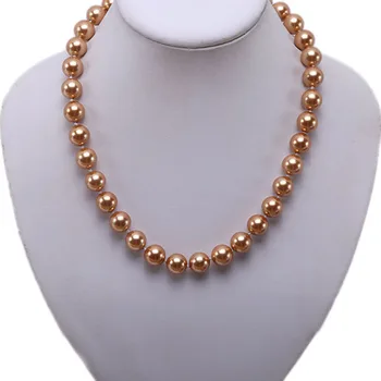 JYX 2019 očarujúce náhrdelník bronz 18 mm Seashell Pearl Okrúhle Korálky Náhrdelník vysoká kvalita 18