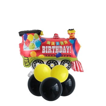 11pcs DIY Cartoon Auto Balóny Ambulancie Požiaru Truck Auto, Vlak Fólie Balóny Happy Birthday Party Dekorácie Latex Ballon Deti Hračka