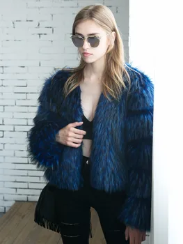 Skutočné fotografie umelú kožušinu kabát Módne dámske zimné zohriať nad kabát vysokej kvality faux fox kožušiny bunda