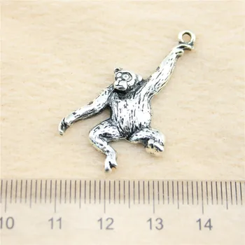 27pcs/veľa 32*27mm antické striebro Opice kúzlo Prívesky DIY šperky pre náramok, náhrdelník náušnice