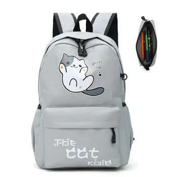 Anime Neko Atsume Farebné Kreslené Školské Tašky Mačka Dvore Cosplay Plátno Batoh Teenage Cestovné Tašky Cez Rameno Batoh