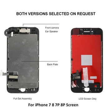 AAA LCD displej Pre iPhone 7 Plus 7G Obrazovky Full Zhromaždenia, Kompletné S 3D Sily Dotyk Pre iPhone 7Plus Obrazovke Náhradné Displej