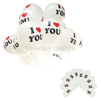 Nové 10pcs Jemné 12 palcový Pearl Latexový Balón MILUJEM ťa Balóny Vzduchu Vianočné Svadobné Party Dekorácie