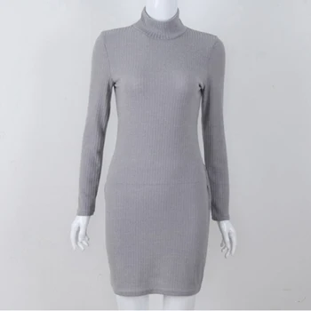 Zimné Šaty, Pletené Svetre Šaty Ženy Plus Veľkosť 2020 Módne Ceruzka Party Šaty Vestidos Čierne Biele Šaty Bodycon
