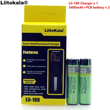 LiitoKala NCR18650B 18650 3400mAh batéria 3,7 V Li-ion Rechargebale batérie PCB Chránené Pre panasonic hračka+Lii-100 inteligentné nabíjačky