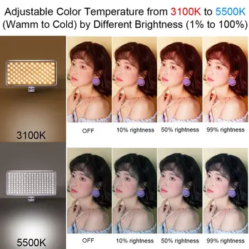 LED Fotografie Svetlo 3100K-5500k Dvojitá farebná teplota 1% - jas zdarma na prispôsobenie na foto make-up video studio live