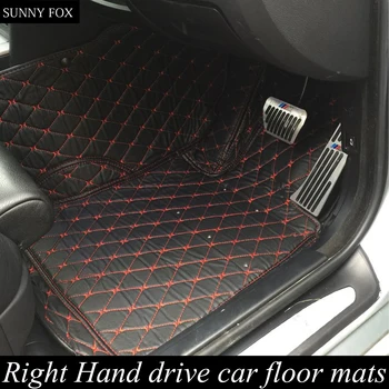 FOX SLNEČNÉ Pravej strane jednotky/RHD auto auto podlahové rohože špeciálne pre BMW X5 E70 F15 Kožené ťažkých 6D auto-styling koberce, kobercové podlahy