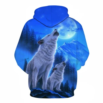 Vlk s kapucňou, 3d tlač nové pánske vlk hoodie zvierat bunda s kapucňou jeseň a v zime pulóver dámska mikina značky streetwear