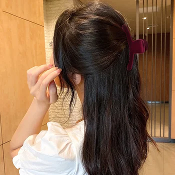 1Pc kórejský Pevné Veľké Vlasy Pazúry Elegantné Velvet Akryl sponky do Vlasov sponky do vlasov Barrette pokrývku hlavy pre Ženy, Dievčatá Vlasy Príslušenstvo