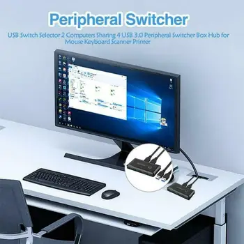 11.8x5.6 x 1.6typ Pure Black USB 3.0 Spínač Voliča 4 Port USB na Zdieľanie Switcher Pre PC, Skener, Myši, Tlačiarne pre Klávesnicu, Monitor