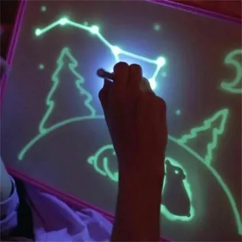 Led Svietiace Rysovaciu Dosku Graffiti Doodle Kreslenie Tablet Magic Čerpať So Svetlom-Zábavné Fluorescenčné Pero Vzdelávacie Hračka