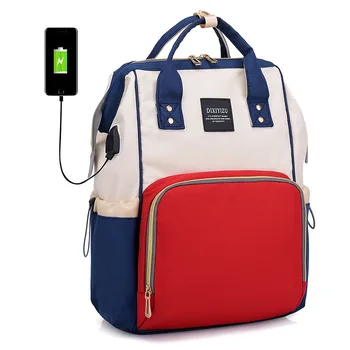 2019 Žien Batoh Horúce Módne Múmiový Taška cez USB Port Smart Batoh Veľké Matka Dieťaťa Balík Multi-funkčný Batoh