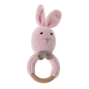 2021 Nové Dieťa Bunny Ucho Teether Drevené Počiatočných Krúžok Novorodenca Zmyslové Hračka Sprcha Darček